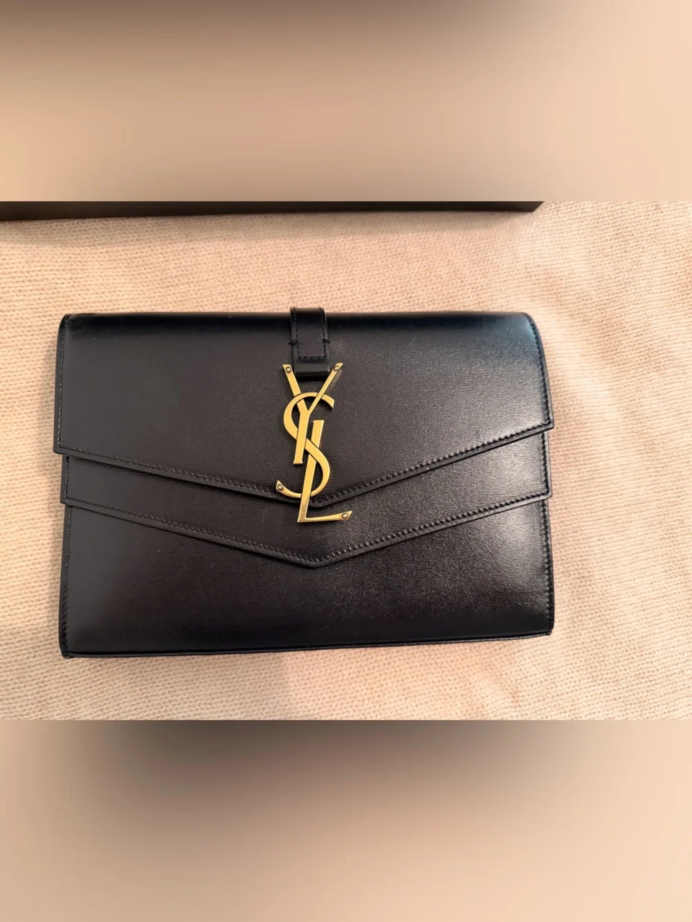 Saint Laurent Black Sulpice Chain Wallet Bag